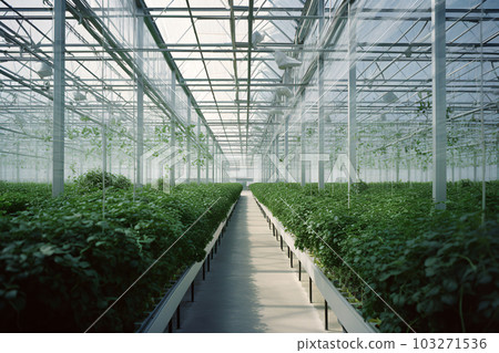 Modern Intelligent Glass Greenhouse for Agriculture. 103271536