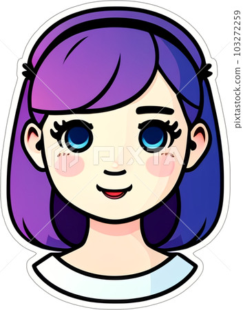 Sticker with a girl head Sticker with a girl head 103272259
