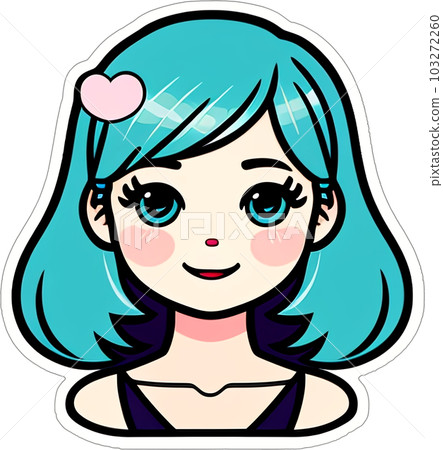 Sticker with a girl head Sticker with a girl head 103272260