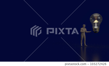 The man and lightbulb for Business concept 3d rendering 103272426