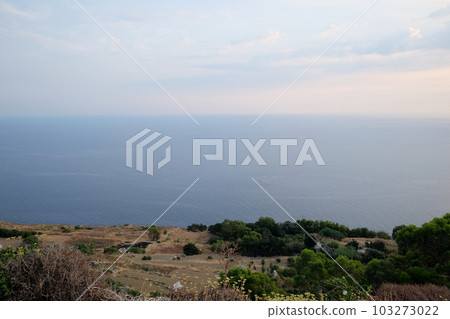 Malta island Dinglich Cliff in the evening 103273022