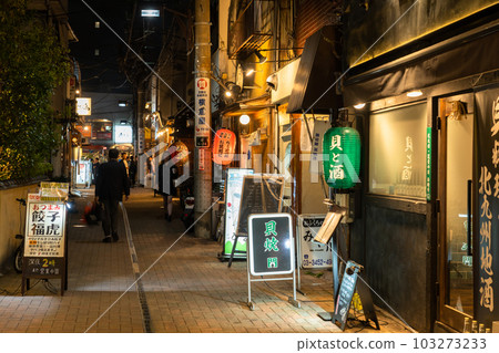 《東京》繁華的後巷酒吧區，京王中通商店街 103273233