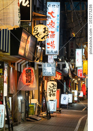 《東京》繁華的後巷酒吧區，京王中通商店街 103273286