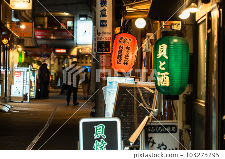 《東京》繁華的後巷酒吧區，京王中通商店街 103273295