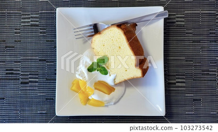Chiffon cake dessert made with rice flour Chiffon cake dessert made with rice flour 103273542