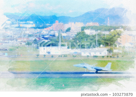 [Aichi Prefecture] Aircraft watercolor painting at Air Self-Defense Force Komaki Air Base 103273870
