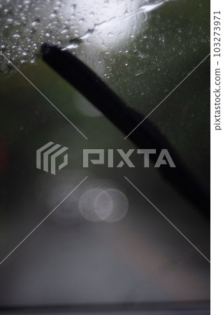 Scenery drive from inside the car on a rainy day 103273971