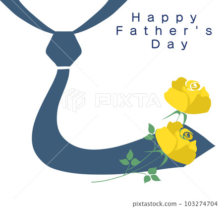 父親節領帶和黃玫瑰的插圖 103274704
