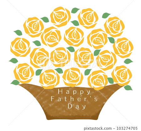 父親節一籃黃玫瑰插畫 103274705