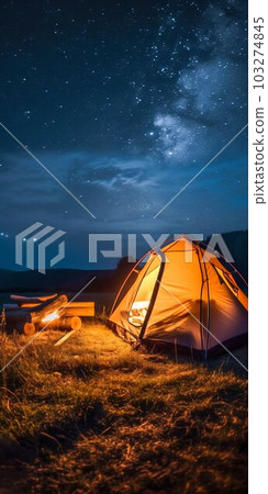 Outdoor Camping at Nature Night Star Background. Generative ai Outdoor Camping at Nature Night Star Background. Generative ai 103274845