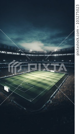 Football Stadium Pitch at Night. Generative ai 103275023