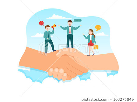 Conflict Resolution and Management Vector Illustration with Two Society Groups Different Opinions and Disagreement in Landing Page Hand Drawn 103275849