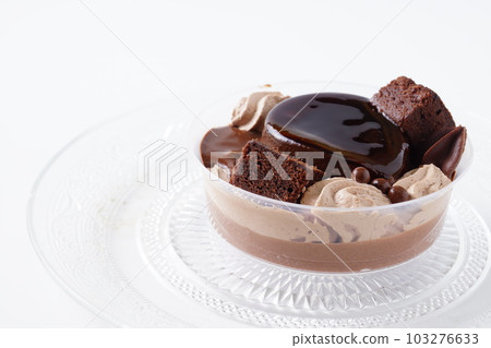 Raw chocolate pudding a la mode 103276633