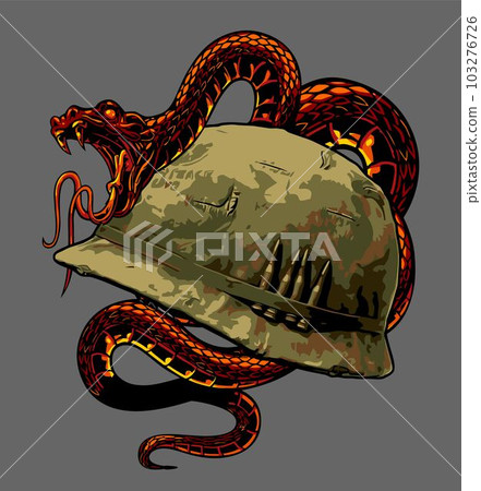 army helmet wrapped in snake army helmet wrapped in snake 103276726