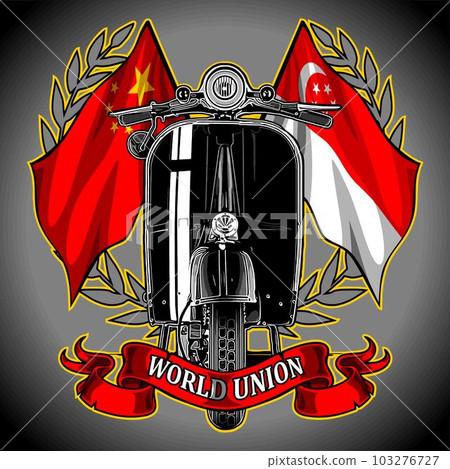 asian flag background scooter asian flag background scooter 103276727