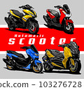 autamatic scooter family with various colors 103276728