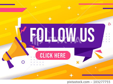 Follow Us and Like Vector Illustration for Internet Advertisement of a Social Media Users Following an Interesting Page in Hand Drawn Templates 103277755