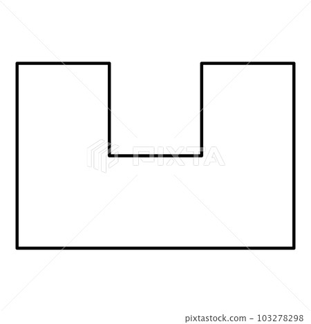 Pit with square hole ground dimple contour outline line icon black color vector illustration image thin flat style Pit with square hole ground dimple contour outline line icon black color vector illustration image thin flat style 103278298