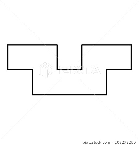 Pit with square hole ground dimple contour outline line icon black color vector illustration image thin flat style 103278299