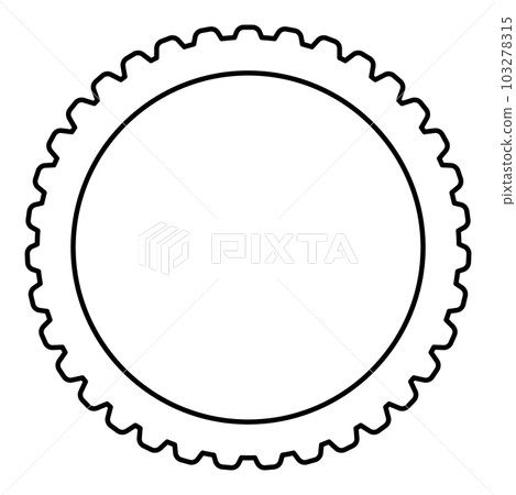 Bicycle tire bike tyre motorcycle parts wheel rubber compound contour outline line icon black color vector illustration image thin flat style Bicycle tire bike tyre motorcycle parts wheel rubber compound contour outline line icon black color vector illustration image thin flat style 103278315