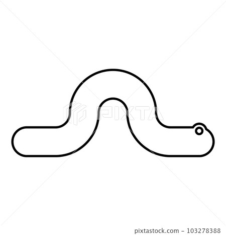 Creeping worm earthworm crawling invertebrate creep creature helminth parasite pest crawl angleworm contour outline line icon black color vector illustration image thin flat style Creeping worm earthworm crawling invertebrate creep creature helminth parasite pest crawl angleworm contour outline line icon black color vector illustration image thin flat style 103278388