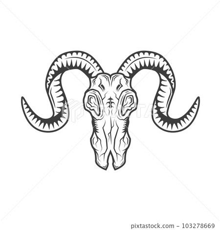 black ram skull element vector art concept design black ram skull element vector art concept design 103278669
