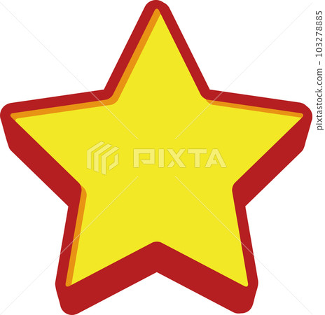 簡單的黃色星形矢量 3D 框架 103278885