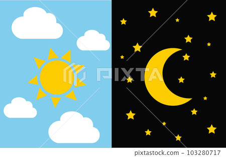 the moon and the sun night and day 103280717