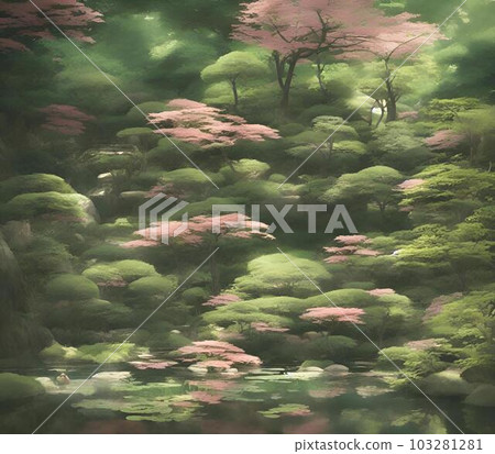 Pond in the forest 103281281