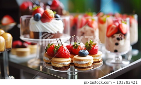 Various sweets using strawberries Hotel buffet Image generation AI Various sweets using strawberries Hotel buffet Image generation AI 103282421