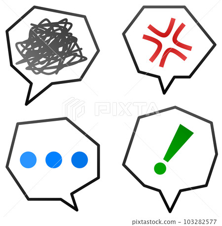 Illustration showing the expression of emotion with a speech bubble Illustration showing the expression of emotion with a speech bubble 103282577