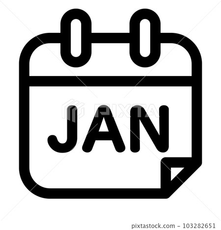 line style icon representing month january Stock Illustration