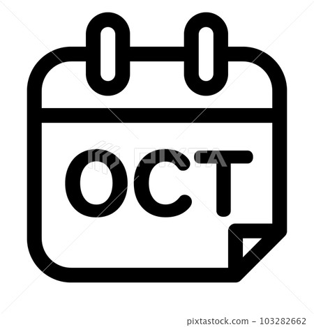 代表月、十月的線條樣式圖標 代表月、十月的線條樣式圖標 103282662