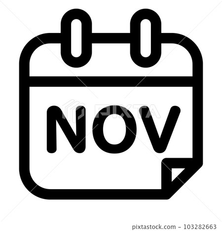 代表月份、11 月的線條樣式圖標 103282663