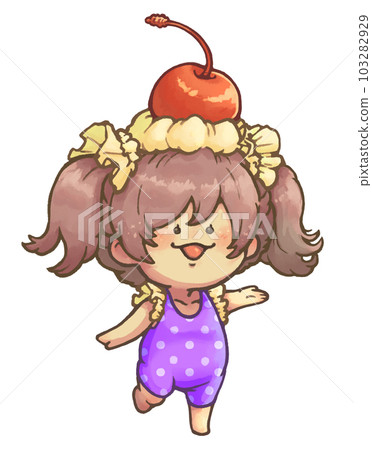 頭戴奶油和櫻桃的荷葉邊泳裝少女(單品,紫色ver.) 頭戴奶油和櫻桃的荷葉邊泳裝少女(單品,紫色ver.) 103282929