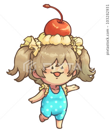頭戴奶油和櫻桃的荷葉邊泳裝少女(單品,淡藍色ver.) 頭戴奶油和櫻桃的荷葉邊泳裝少女(單品,淡藍色ver.) 103282931
