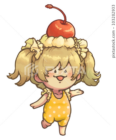 頭戴奶油和櫻桃的荷葉邊泳裝少女(黃色版) 頭戴奶油和櫻桃的荷葉邊泳裝少女(黃色版) 103282933