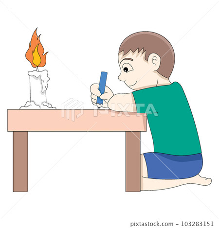 poor boy never gave up studying with a candle light 103283151