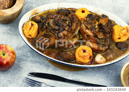 Smoked pork ham hock. Smoked pork ham hock. 103283640