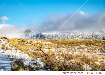 Glenveagh National Park covered in snow, County Donegal - Ireland 103284102