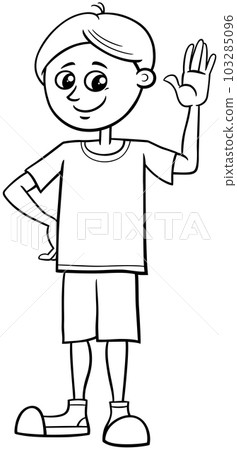 cartoon elementary age or teen boy character coloring page cartoon elementary age or teen boy character coloring page 103285096