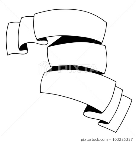 Ribbon banners. Vector hand drawn linear doodles . Ribbon banners. Vector hand drawn linear doodles . 103285357