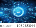 數據漂浮的虛擬空間圖像，生成 AI 103285644