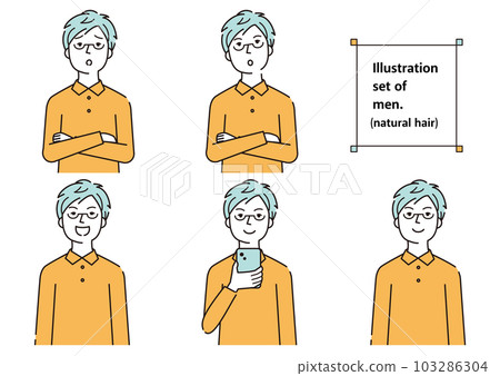 Male material facial expression natural hair 3 colors 103286304