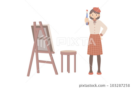在藝術中享受秋天的女人 在藝術中享受秋天的女人 103287258