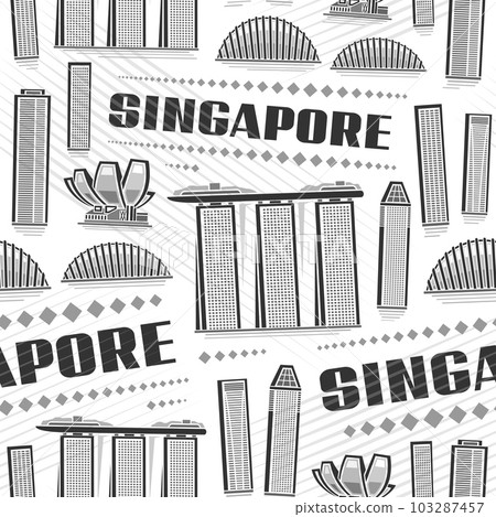 Vector Singapore Seamless Pattern Vector Singapore Seamless Pattern 103287457