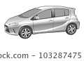 Illustration of a compact passenger car 103287475