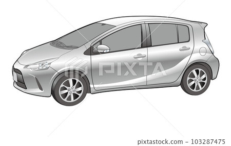 Illustration of a compact passenger car 103287475