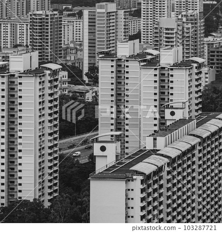 Black and white Public Housing Apartments In Singapore 103287721