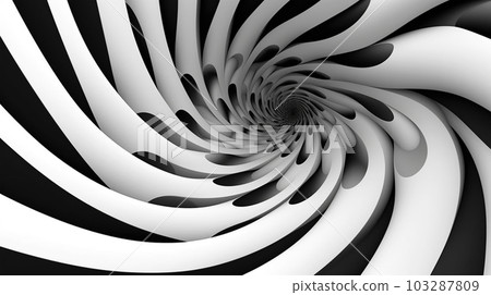 Graphic black and white spiral, Generated AI 103287809